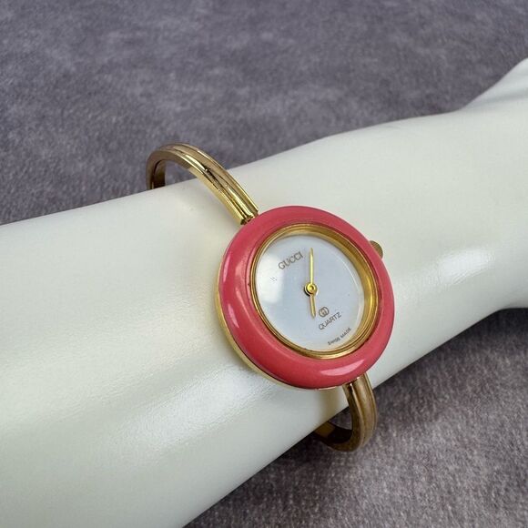 Gucci 1100 L Gold Quartz Watch Interchangeable Bezels Vintage - Picture 13 of 15